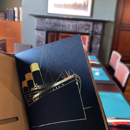 Titanic Leather Journal - Handmade in Thomas Andrews' Office | Titanic Hotel Belfast