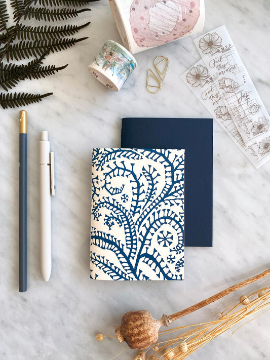 Traveler's Notebook Passport Inserts - Navy Patterned