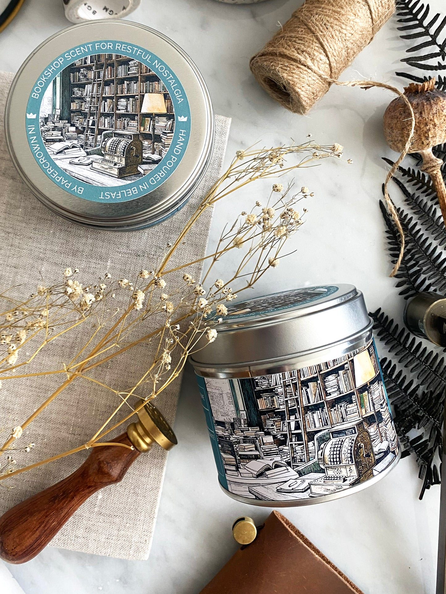 Vintage Bookshop Soy Scented Candle from Belfast