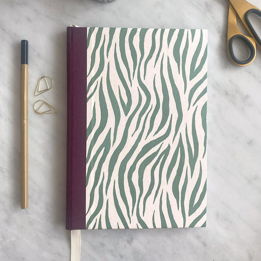 Zebra Print Handmade A5 Notebook