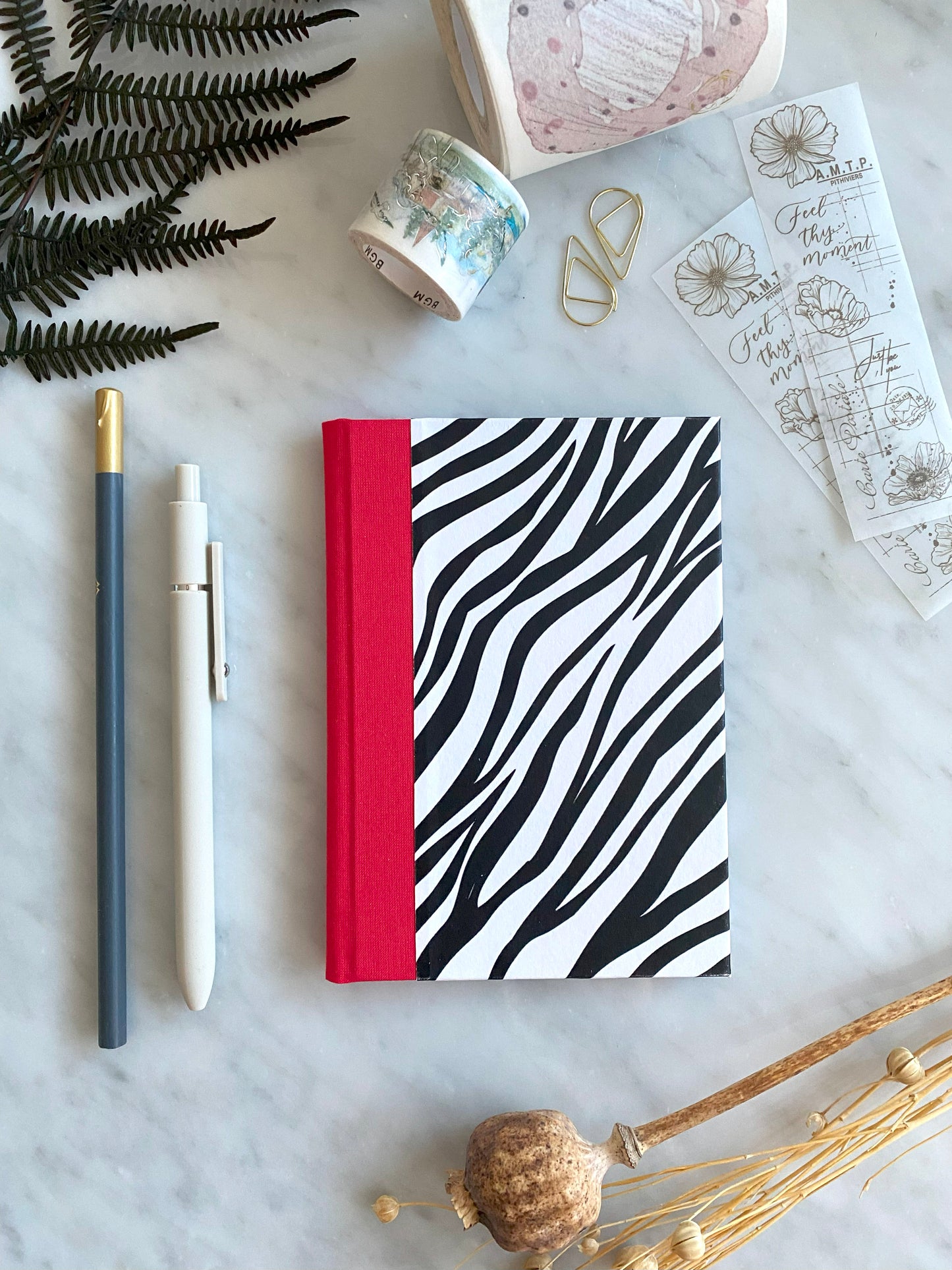 Zebra Print Handmade Notebook