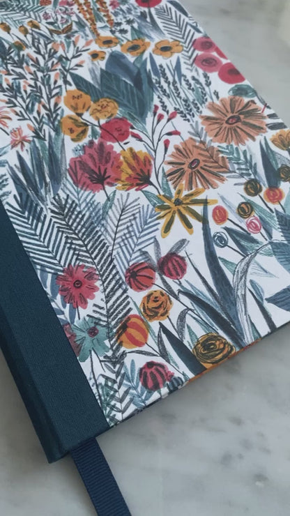 Handmade A5 Notebook - Bright Floral Pattern