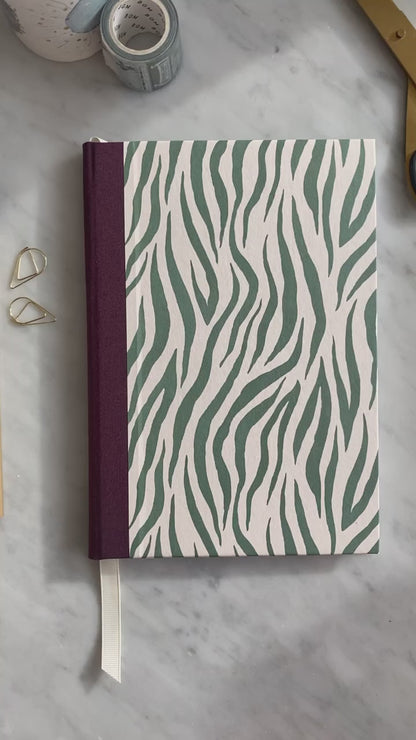 Zebra Print Handmade A5 Notebook