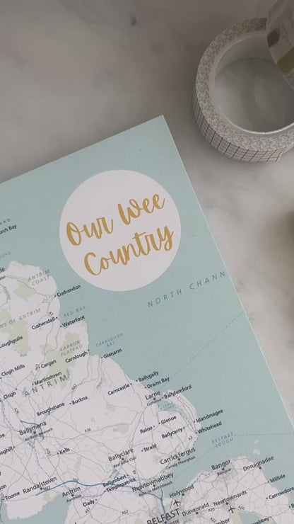 Our Wee Country - Notebook With Northern Ireland Map & Stickers