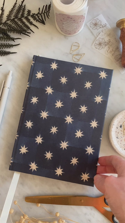 Handmade A5 Notebook - Star Pattern