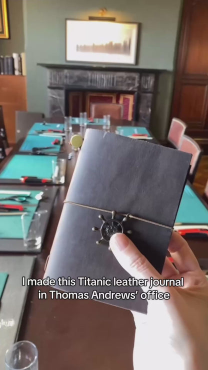 Titanic Leather Journal - Handmade in Thomas Andrews' Office | Titanic Hotel Belfast