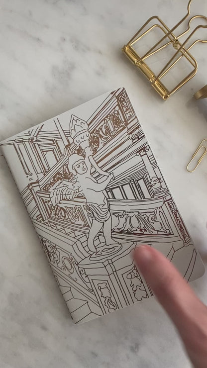 Titanic Grand Staircase Bronze Foiled Grey Notebook