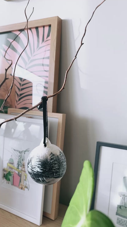 Hand Painted Christmas Bauble - Winter Forest
