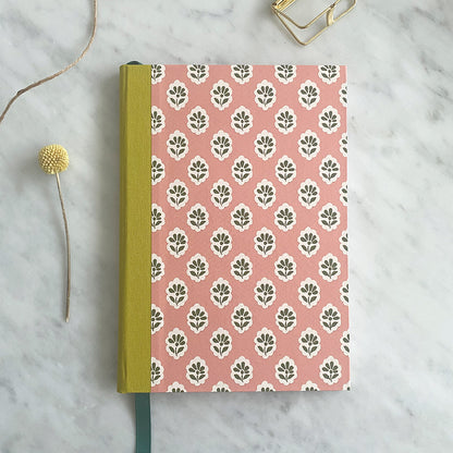 Handmade A5 Notebook with Flower Pattern