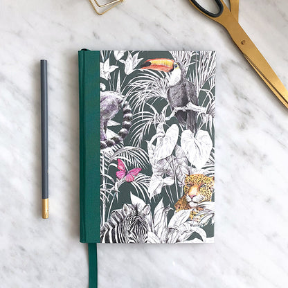 Handmade A5 Notebook with Tropical Design