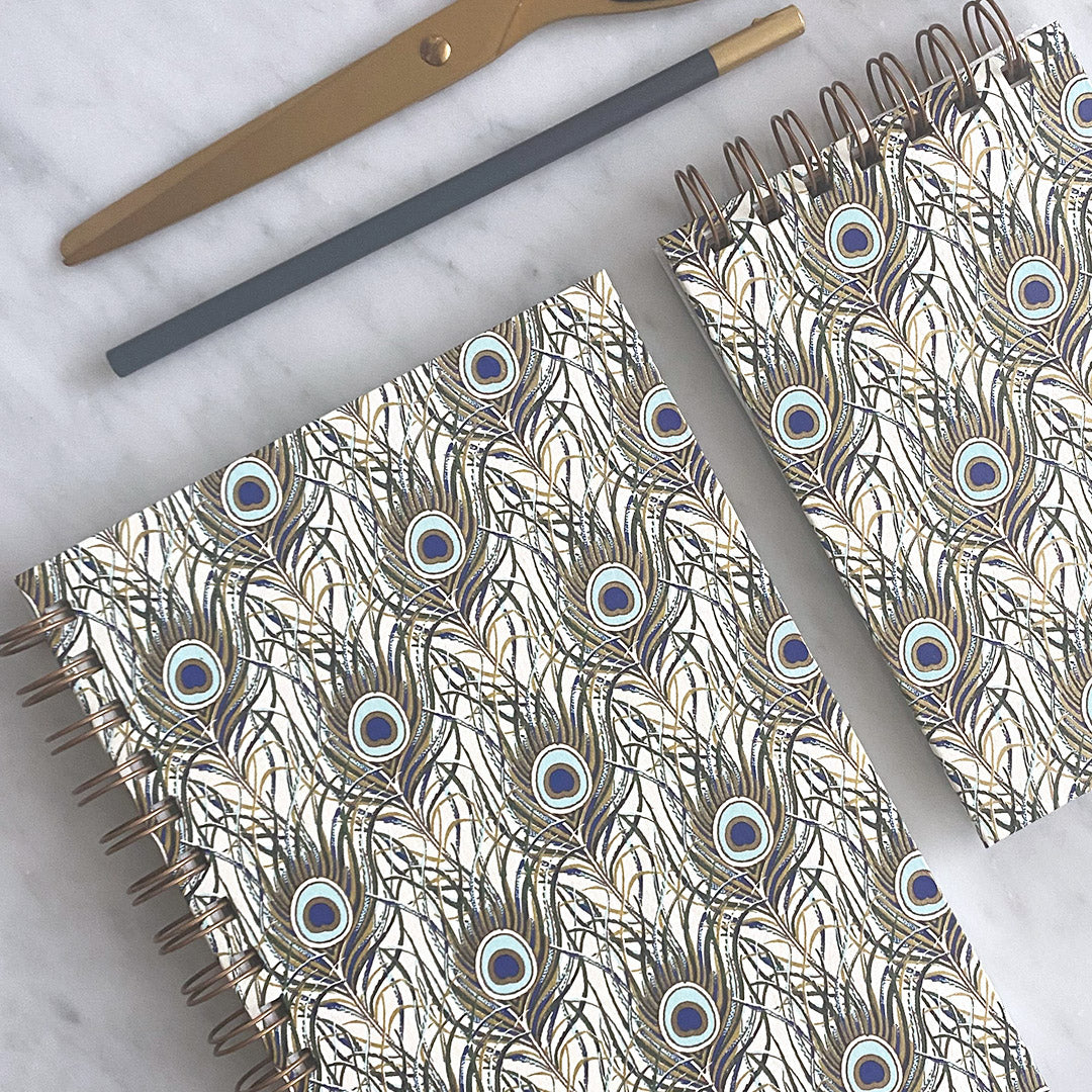 A5 Wirebound Sketchbook with GF Smith Textured Paper Peacock