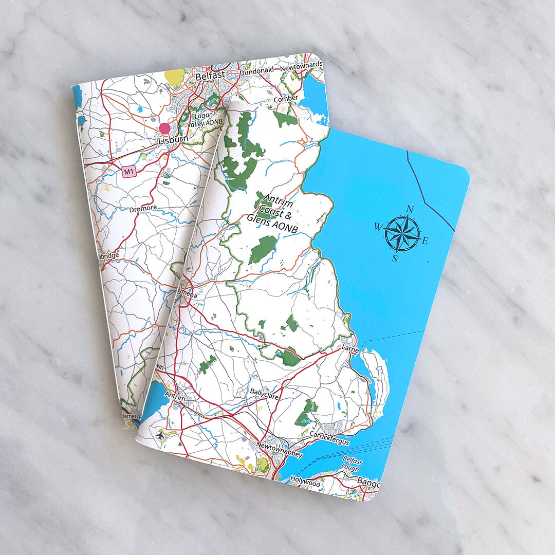 Northern Ireland Map Pocket Journal - Pack of 2 - East
