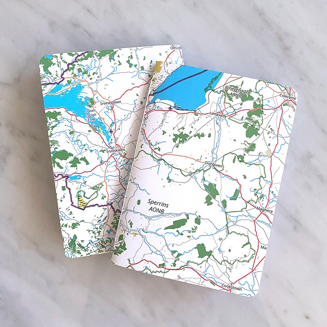 Northern Ireland Map Pocket Journal - Pack of 2 - West