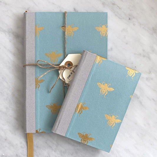 A6 Pocket Notebook with Bumblebee in Gold